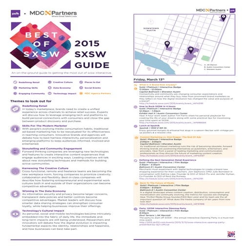 SXSW Guide 2015 by PSFK + MDC