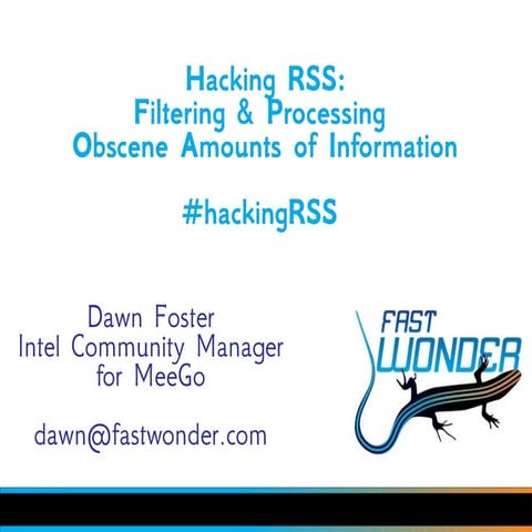 SXSW Hacking RSS: Filtering & Processing Obscene Amounts of Information