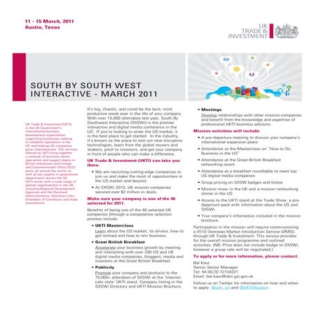 UKTI Mission to SXSW 2011