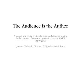 At SXSW 2013, the Audience is the Author