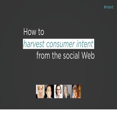 Harvesting Consumer Intent from the Social Web