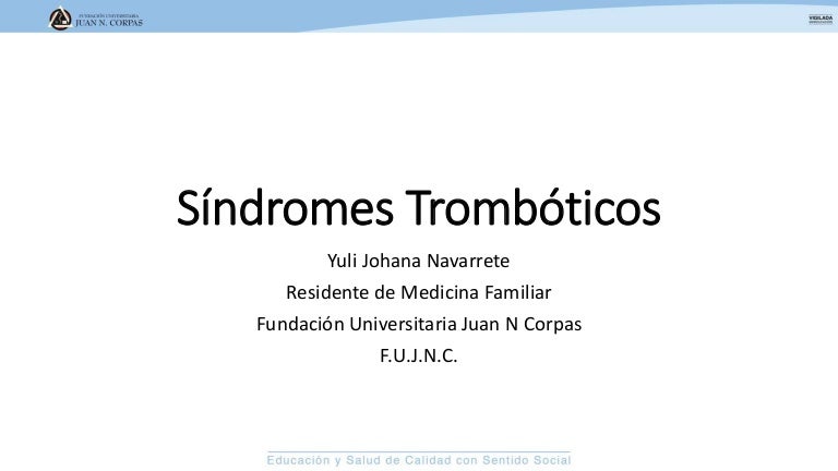Sx Tromboticos Hipercoagulabilidad