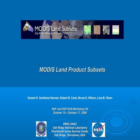 ORNL DAAC MODIS Land Product Subsets