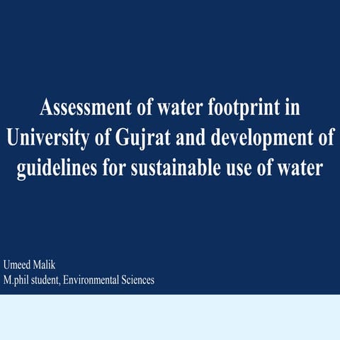 Water Footprint Assessment