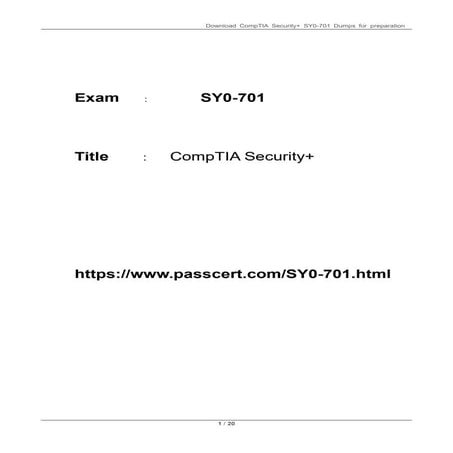 SY0-701 CompTIA Security+ PDF Questions 2025