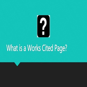 What is a Works Cited Page