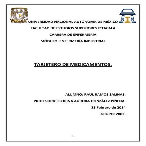 Tarjetero de fármacos 