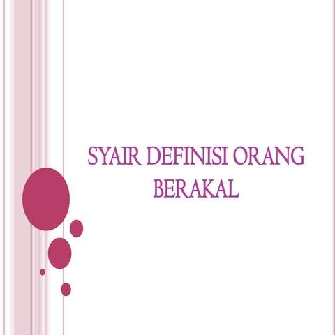 Syair definisi orang berakal