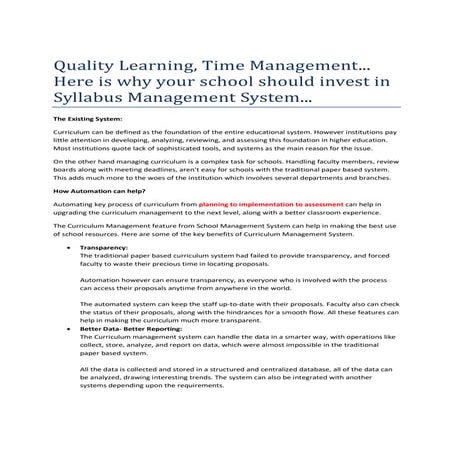 Syllabus management system | PDF