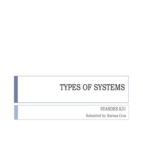 SYANDES-Types of Systems (Quiz No.3)