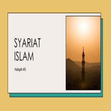 Syariat Islam solusi permasalahan kehidupan manusia | PPTX