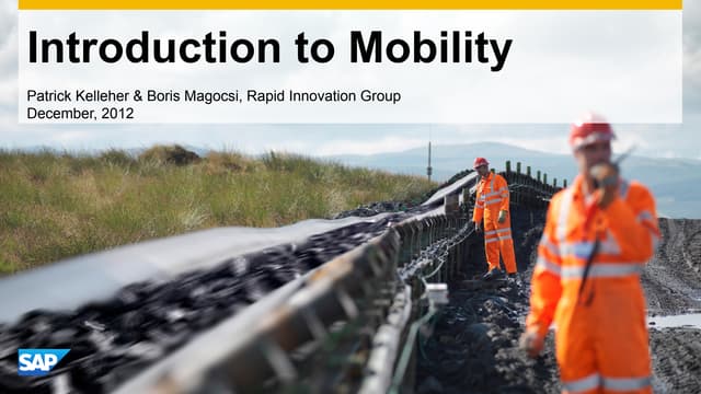 Sybase Unwired Platform- Introduction to Mobility