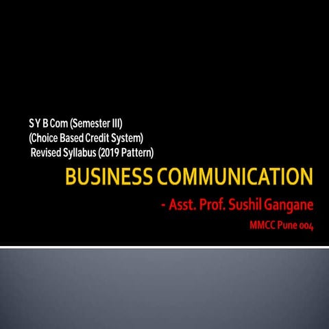 SYBCom Business Coimmunication Syllabus SPPU | PDF