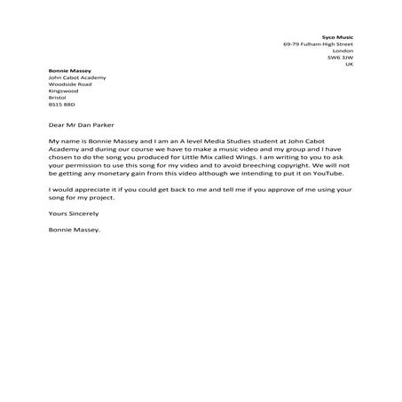 Syco music letter | DOCX