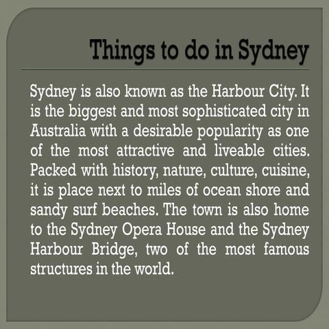 Things to do in Sydney