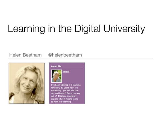 Learning in the Digital University