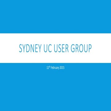 Sydney UC - February 2015