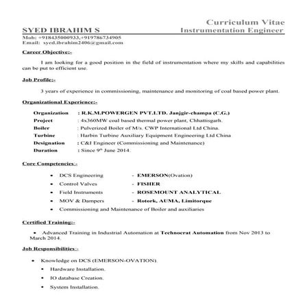 Syed ibrahim resume