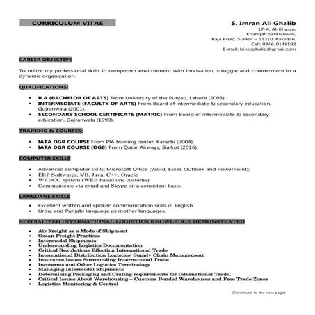 Syed imran ali   resume