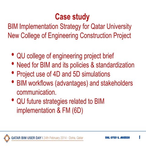 4th Qatar BIM User Day, Case Study