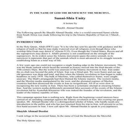 Syiah Sunni Unity