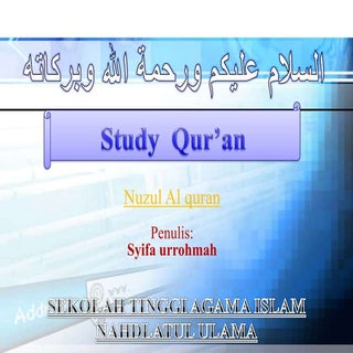 Nuzul Al Quran - Studi Quran
