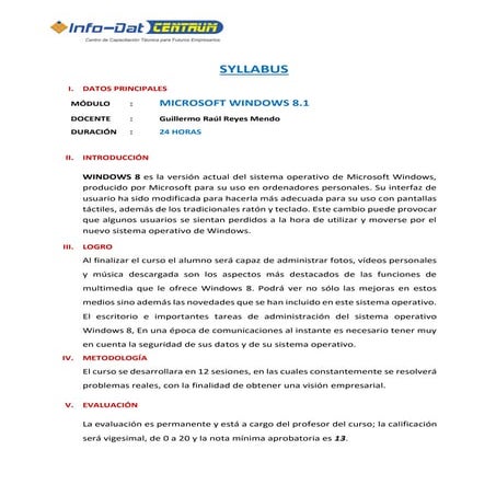 Sylabus para el alumno - Windows8.1 Lun - Mie - Vie