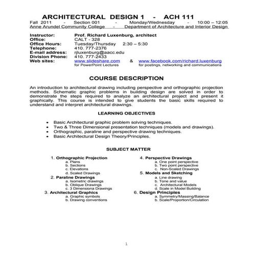 ACH121 001 f 2011 syllabus
