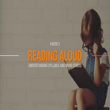 Reading Aloud Part 2 - Syllables and Word Stress (O' Level Oral Examination)