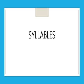Syllables 