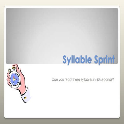 Syllable sprint
