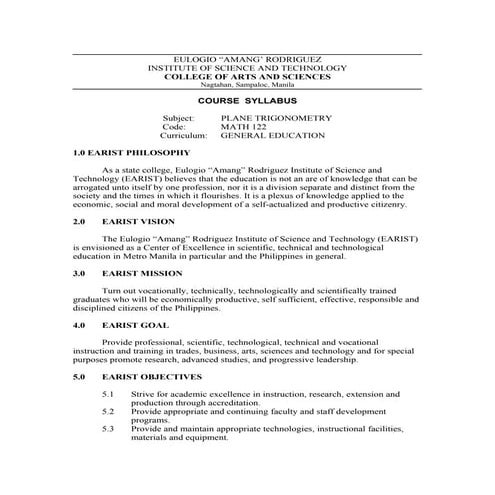 true syllabus MATH 122