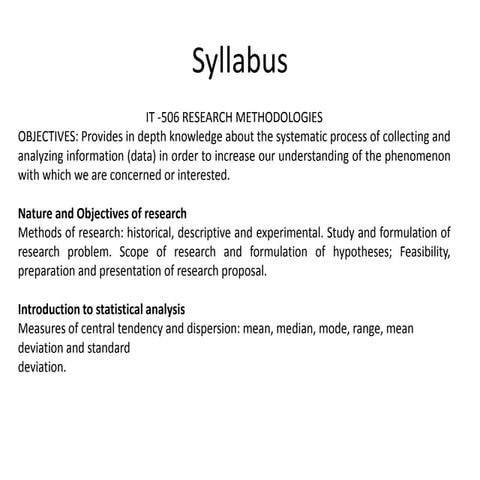 Syllabus of M.Tech IT
