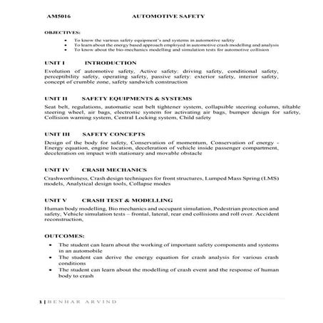 Automotive Systems course (Module 00) - automotive systems overview | PDF