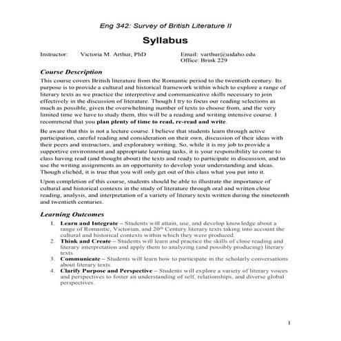 Eng 342 Syllabus