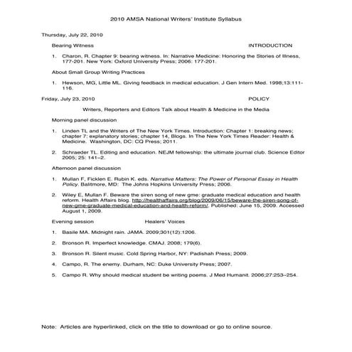 National Writers' Institute: Bearing Witness