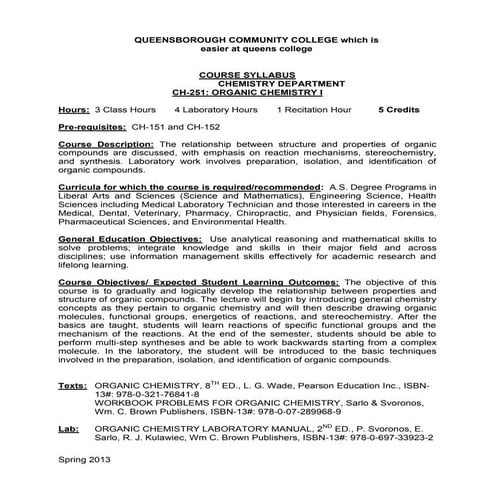 QCC Syllabus chem-251