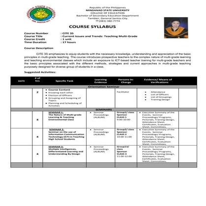 Syllabus cite 3 s current trends and issuest