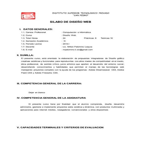 SilaboSyllabus de dreamweaver