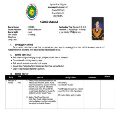 Syllabus educ200 methods of research