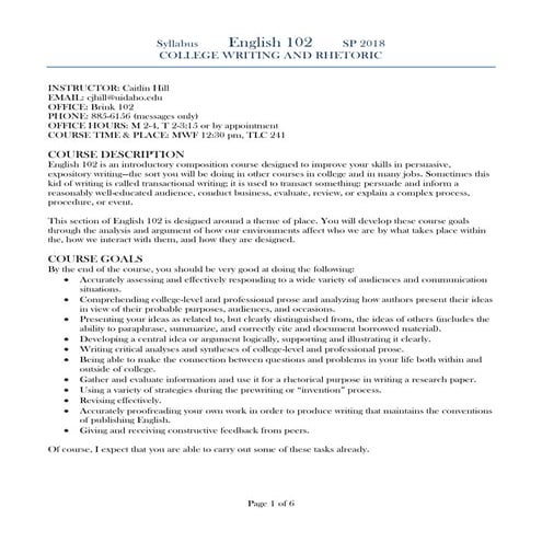 Syllabus engl102 sp18