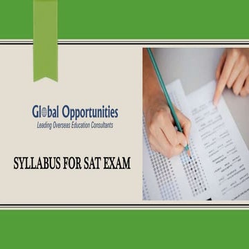 Syllabus for SAT Exam