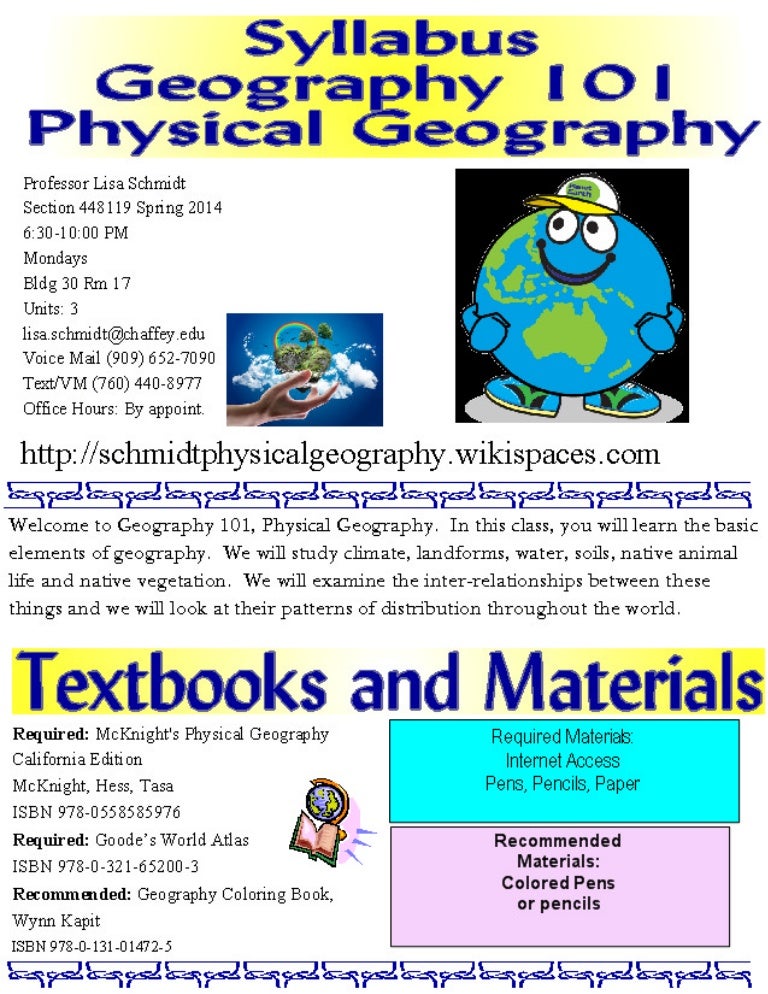 Syllabus geog 101 m springl 201