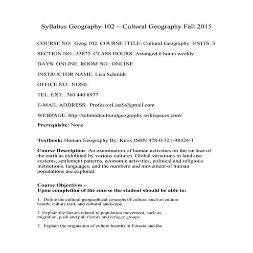 Syllabus geography 102 fall 2015