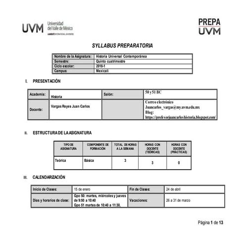 Syllabus historia universal preparatoria 2018 1