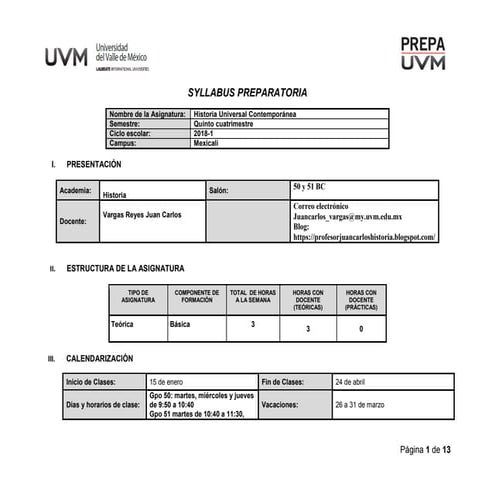 Syllabus historia universal preparatoria 2018 1