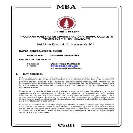 Syllabus Huancayo Geerencia Estratégica