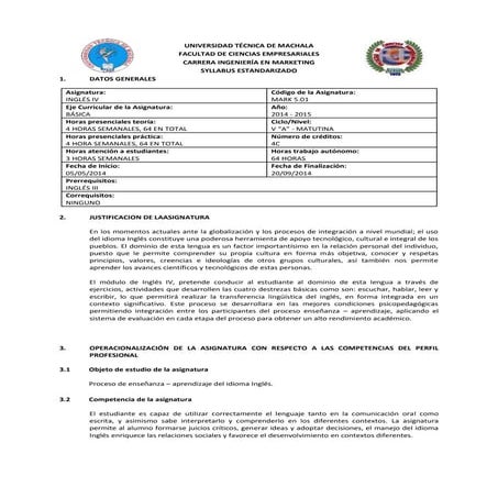   Syllabus inglés iv   mkt 2014 