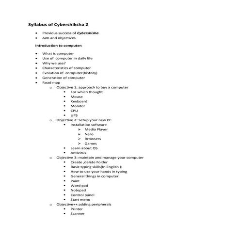 Syllabus of cybershiksha 2