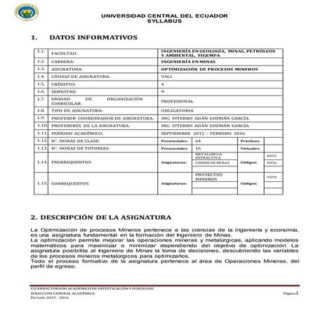 Syllabus optimización de procesos mineros oct. 15   mar16